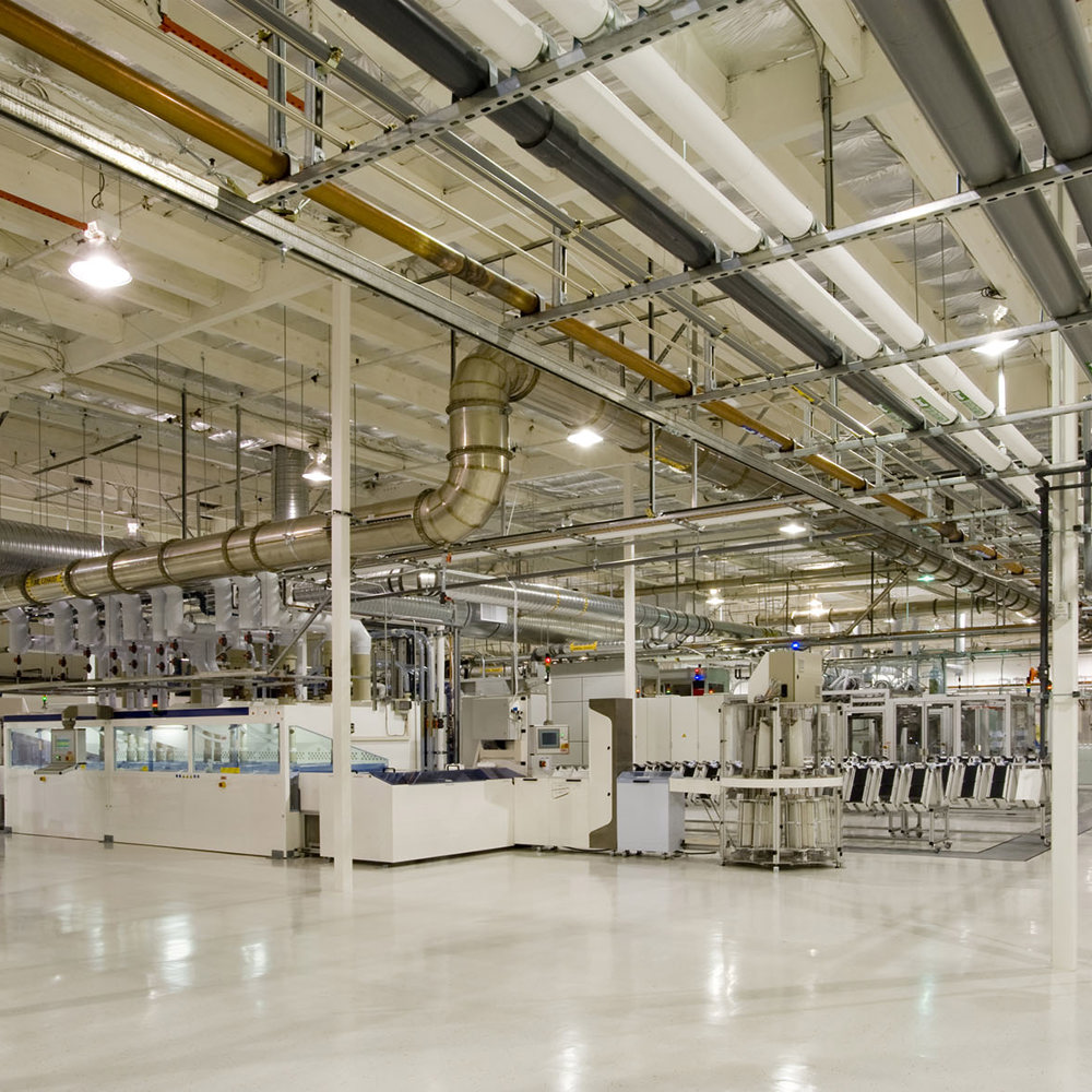 Solar panel manufacturing facility.