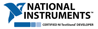 National Instruments Certified NI TestStand Developer logo.