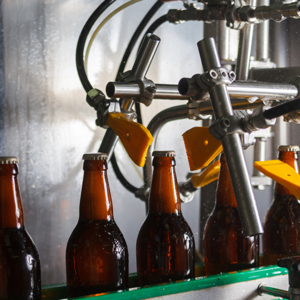 Beer Bottles On The Conveyor Belt