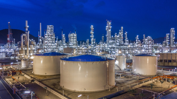 Aerial View Oil Refinery